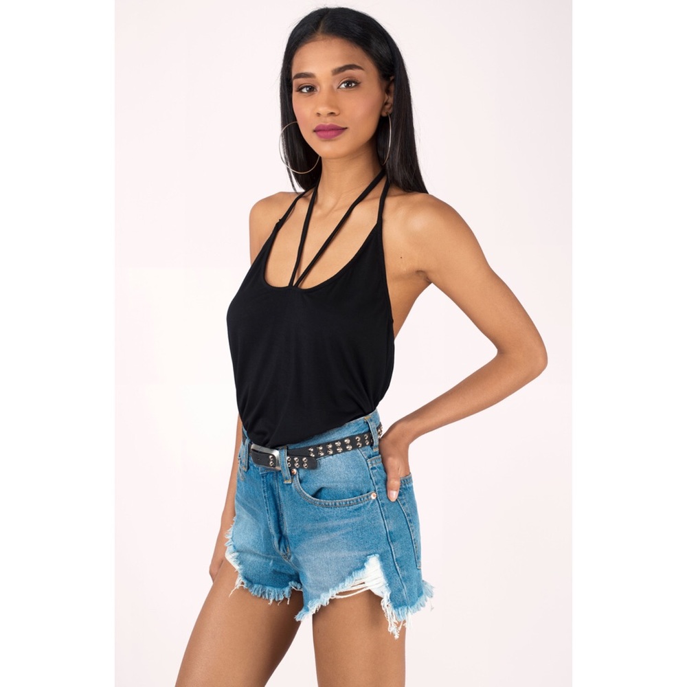 Tobi Karson T-Strap Black Tank Top